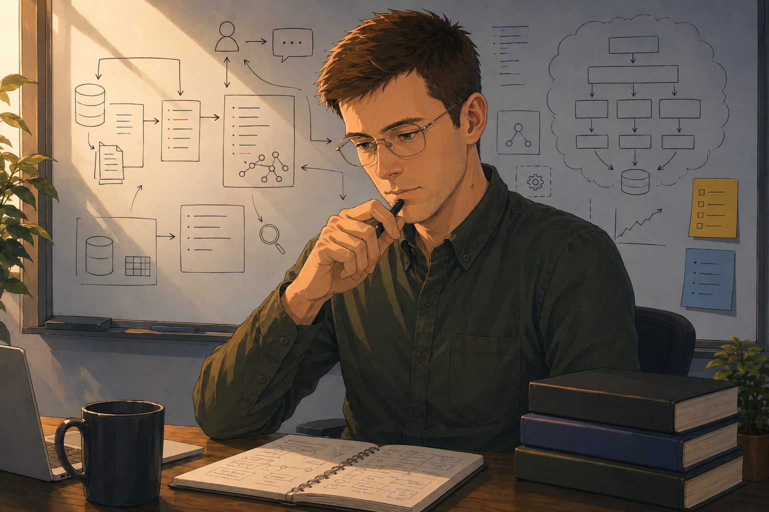 Illustration representing thoughtful problem solving